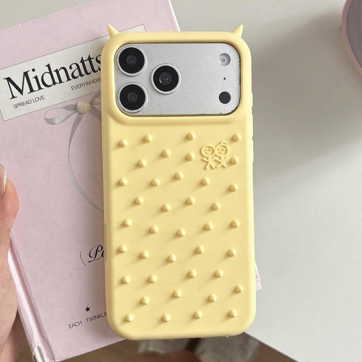 For iPhone 12 Demon Spikes Soft Silicone Phone Case - Yellow - EDA009937519A