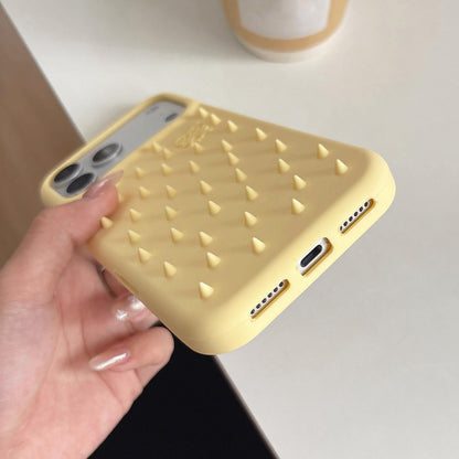 For iPhone 12 Demon Spikes Soft Silicone Phone Case - Yellow - EDA009937519A