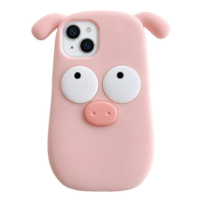 For iPhone 14 Cute Little Pig Silicone Phone Case - Default - EDA009938913