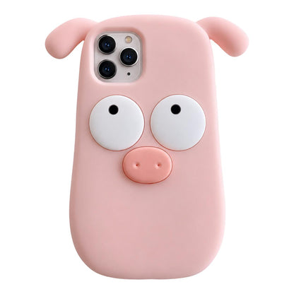 For iPhone 11 Pro Cute Little Pig Silicone Phone Case - Default - EDA009938923