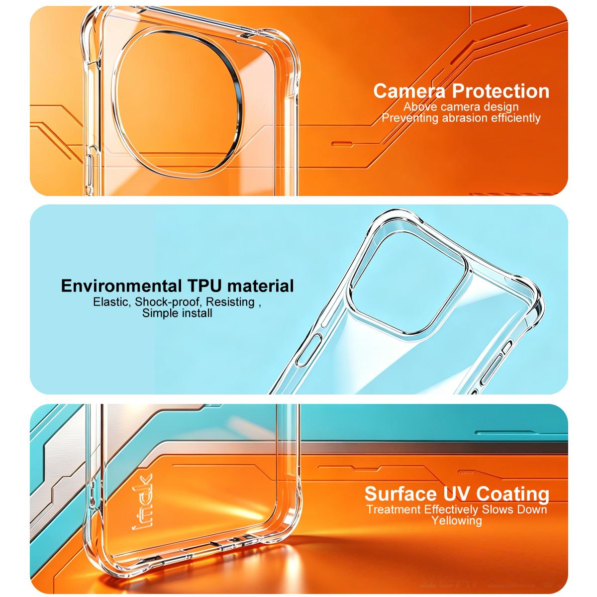 For Sharp Aquos R11 imak Shockproof Airbag TPU Phone Case - Transparent - EDA009939401A