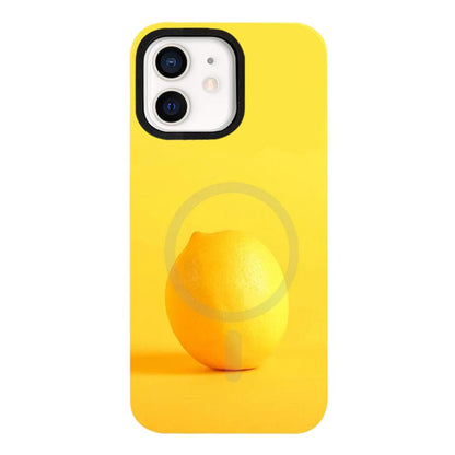 For iPhone 11 Fruit Pattern Detachable Dual Magnetic PC Hybrid TPU Phone Case - Lemon - EDA009940201B