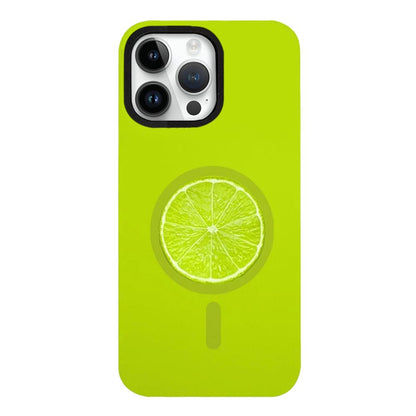 For iPhone 12 Pro Fruit Pattern Detachable Dual Magnetic PC Hybrid TPU Phone Case - Lime - EDA009940203C