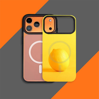 For iPhone 13 Pro Max Fruit Pattern Detachable Dual Magnetic PC Hybrid TPU Phone Case - Lemon - EDA009940205B