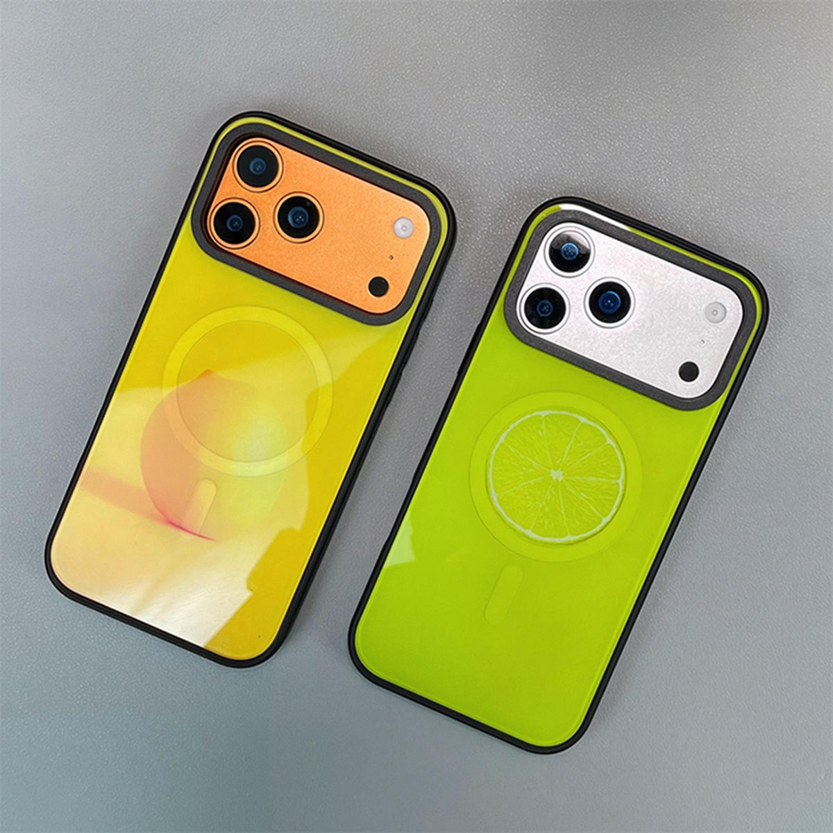 For iPhone 17 Fruit Pattern Detachable Dual Magnetic PC Hybrid TPU Phone Case - Lime - EDA009940222C