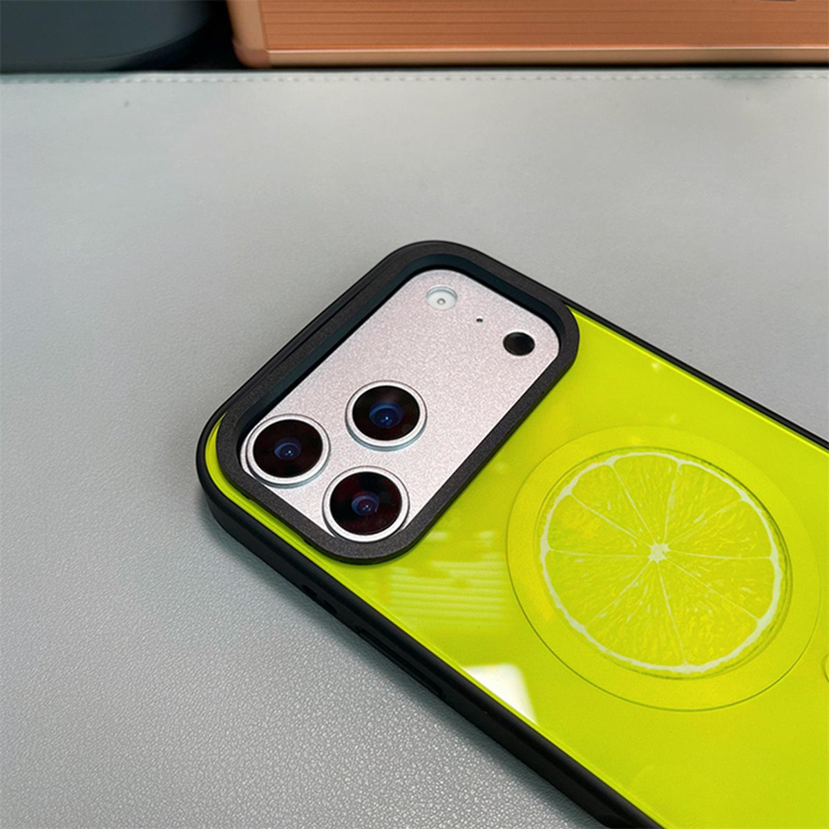 For iPhone 17 Fruit Pattern Detachable Dual Magnetic PC Hybrid TPU Phone Case - Lime - EDA009940222C