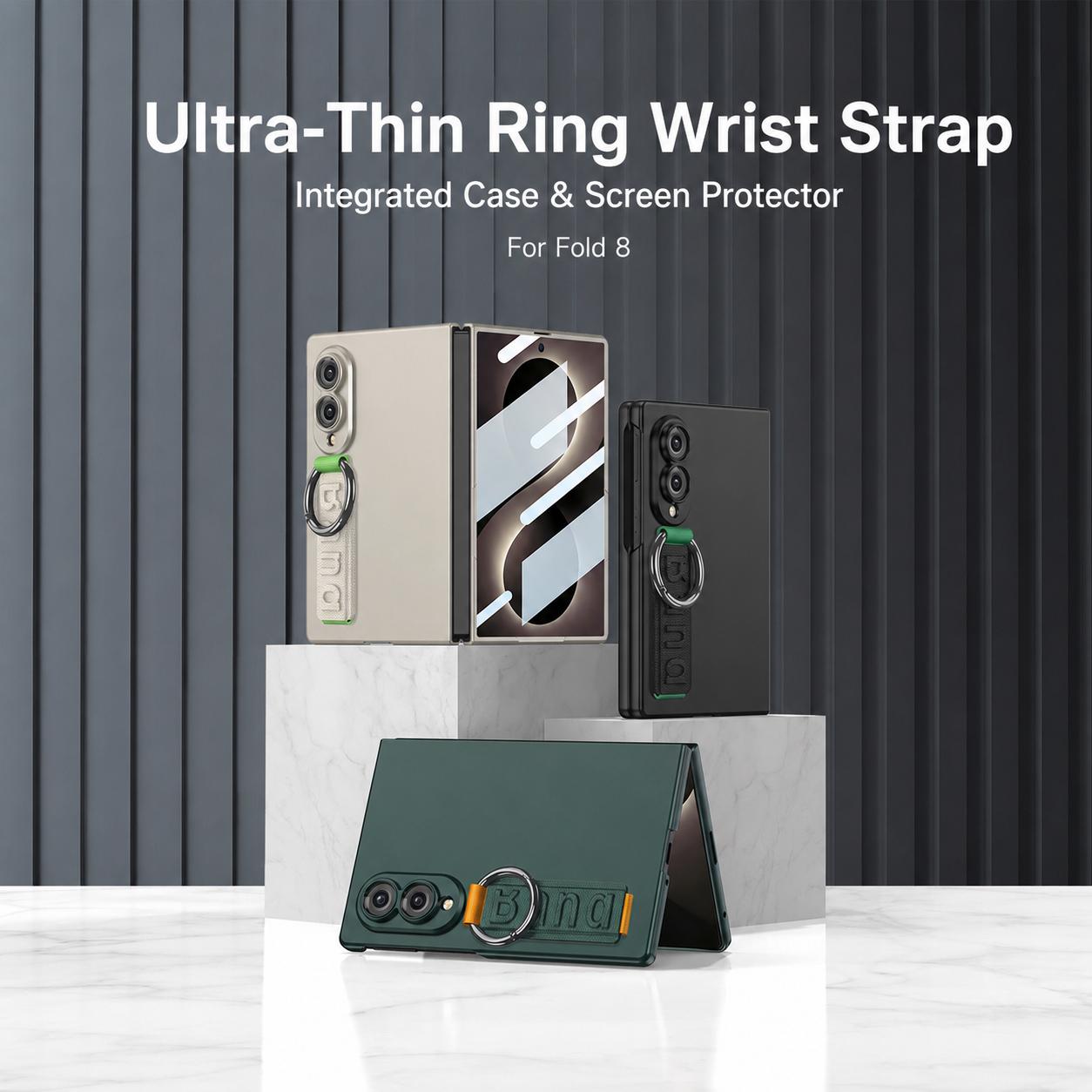 For Galaxy Z Fold8 5G GKK Integrated Ultra-thin Side Wristband Phone Case, Not Included Pen(Carbon Fiber)