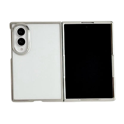 For Galaxy Z Fold8 5G Electroplating Frame PC Transparent Phone Case - Silver - EDA009943601A