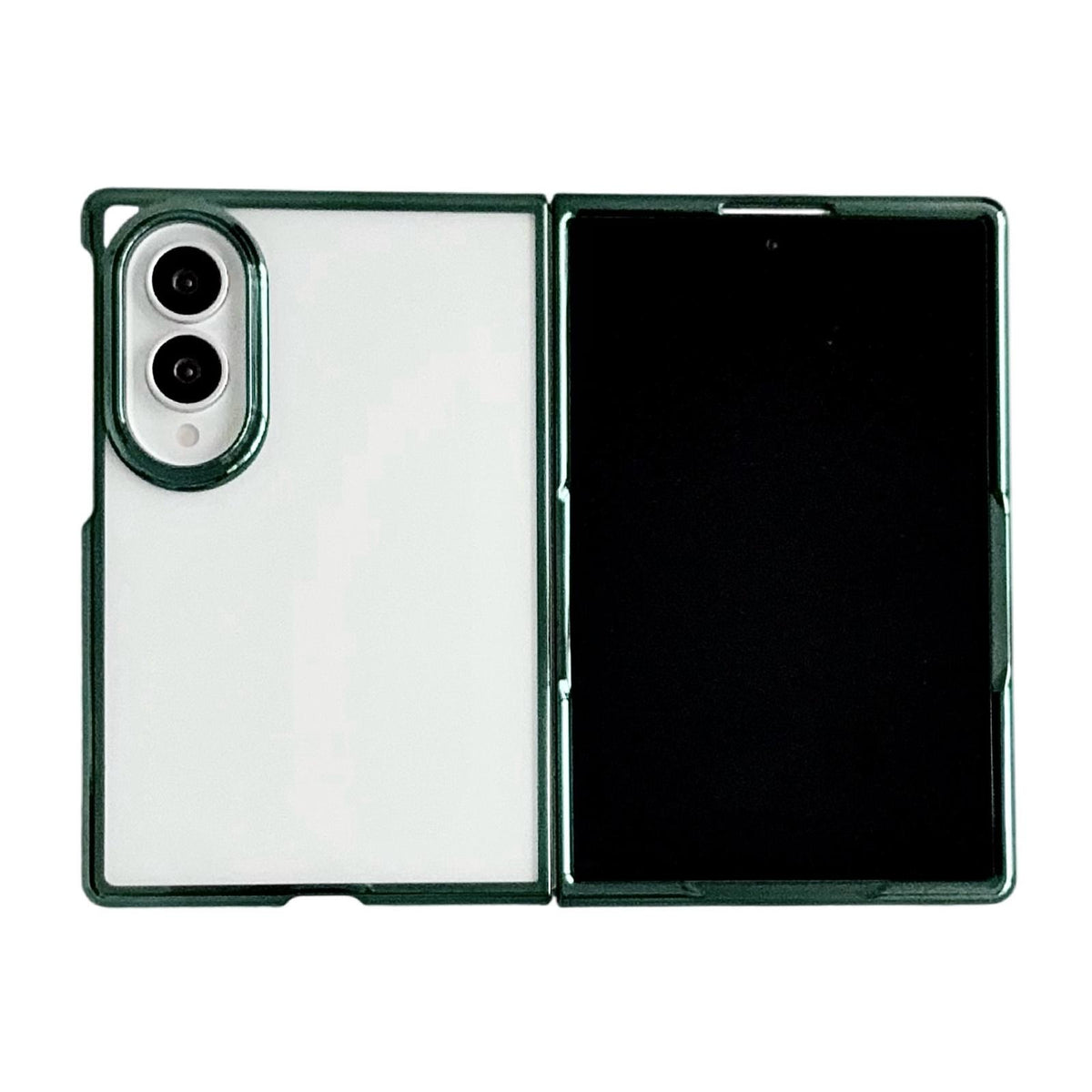 For Galaxy Z Fold8 5G Electroplating Frame PC Transparent Phone Case - Green - EDA009943601B