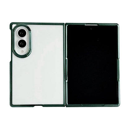 For Galaxy Z Fold8 5G Electroplating Frame PC Transparent Phone Case - Green - EDA009943601B