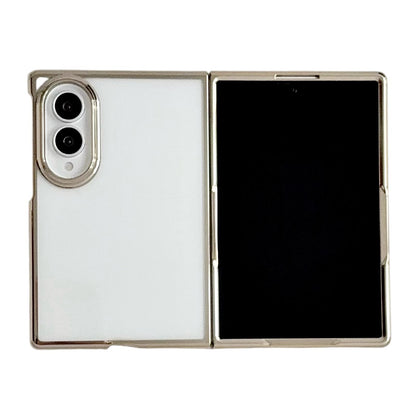 For Galaxy Z Fold8 5G Electroplating Frame PC Transparent Phone Case - Gold - EDA009943601C