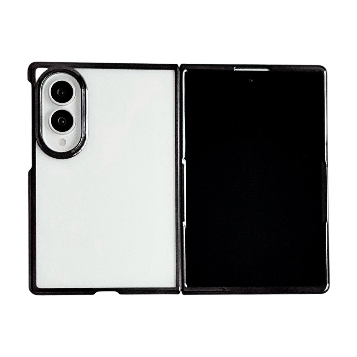 For Galaxy Z Fold8 5G Electroplating Frame PC Transparent Phone Case - Black - EDA009943601D