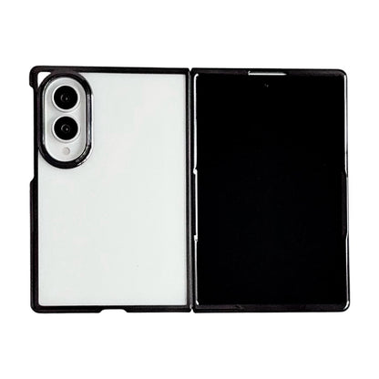 For Galaxy Z Fold8 5G Electroplating Frame PC Transparent Phone Case - Black - EDA009943601D