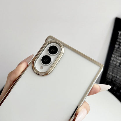 For Galaxy Z Fold8 5G Electroplating Frame PC Transparent Phone Case - Black - EDA009943601D