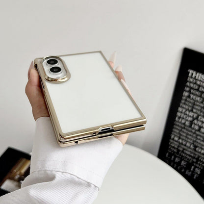 For Galaxy Z Fold8 5G Electroplating Frame PC Transparent Phone Case - Black - EDA009943601D