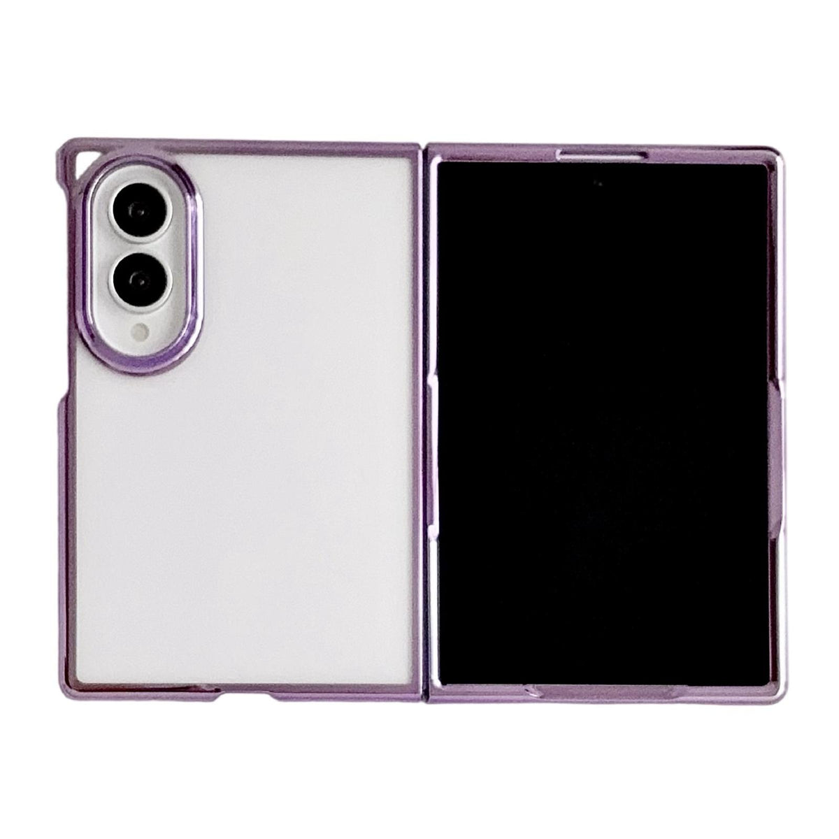 For Galaxy Z Fold8 5G Electroplating Frame PC Transparent Phone Case - Purple - EDA009943601E