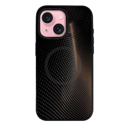 For iPhone 15 Plus Camouflage Mosaic Detachable Dual Magnetic PC Hybrid TPU Phone Case - Golden - EDA009944611E