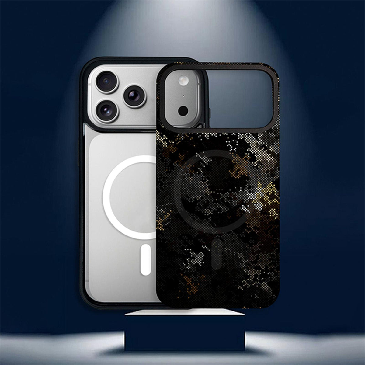 For iPhone 15 Plus Camouflage Mosaic Detachable Dual Magnetic PC Hybrid TPU Phone Case - Mosaic - EDA009944611F