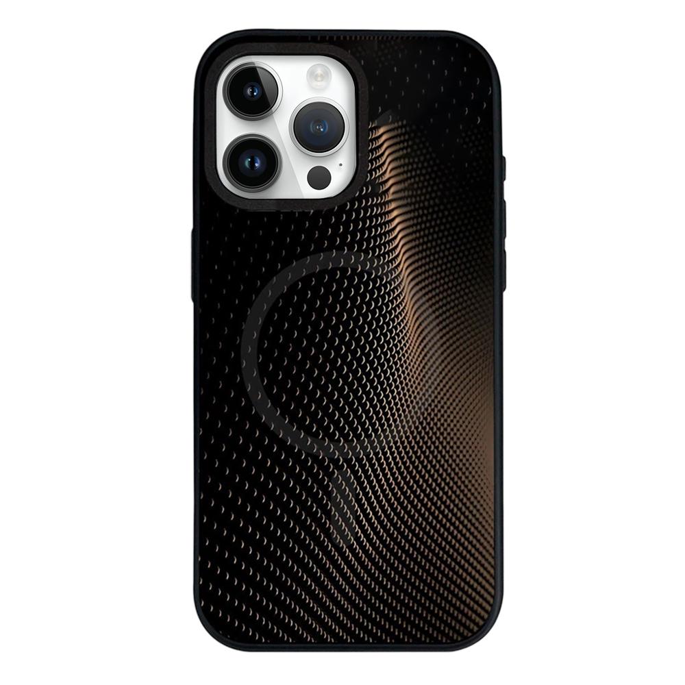 For iPhone 13 Pro Camouflage Mosaic Detachable Dual Magnetic PC Hybrid TPU Phone Case - Golden - EDA009944618E