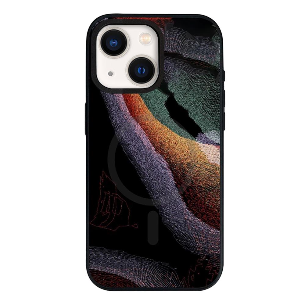 For iPhone 13 Camouflage Mosaic Detachable Dual Magnetic PC Hybrid TPU Phone Case - Colorful - EDA009944619D