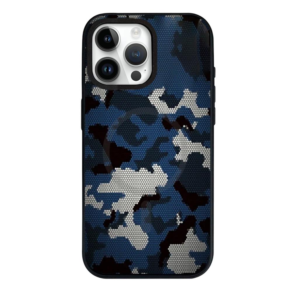 For iPhone 12 Pro Max Camouflage Mosaic Detachable Dual Magnetic PC Hybrid TPU Phone Case - Camouflage - EDA009944621B