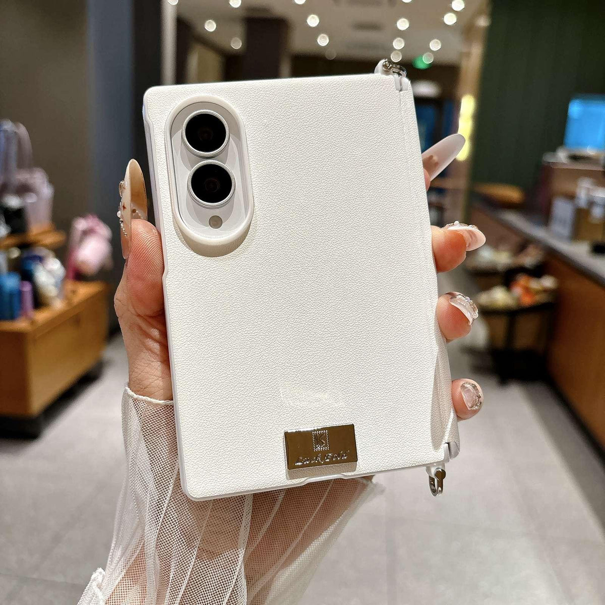 For Galaxy Z Fold8 5G Side Buckle Hinge Phone Case - White - EDA009945101B