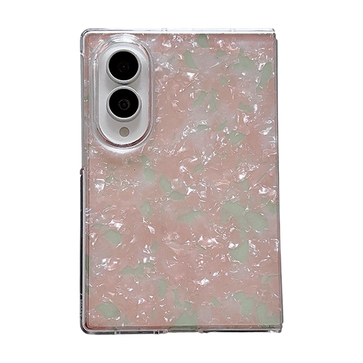 For Galaxy Z Fold8 5G Pearlescent Shell Texture Phone Case - Pink - EDA009945501A