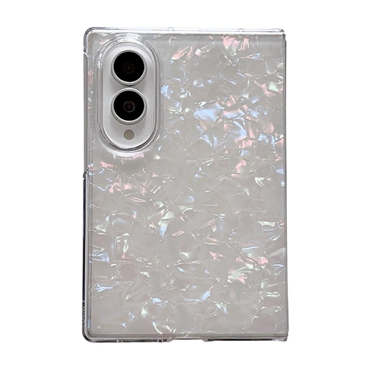 For Galaxy Z Fold8 5G Pearlescent Shell Texture Phone Case - White - EDA009945501C