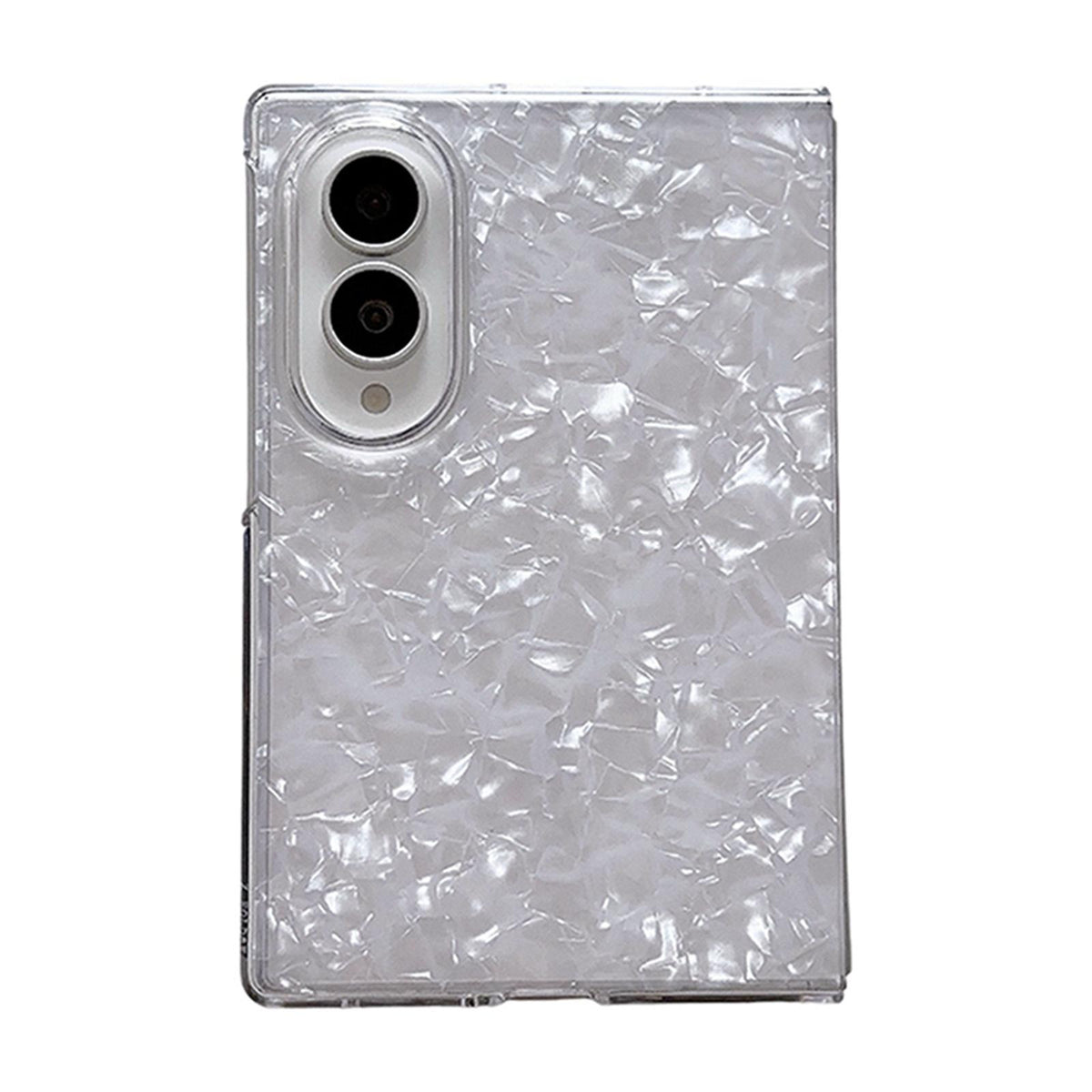 For Galaxy Z Fold8 5G Pearlescent Shell Texture Phone Case - Silver - EDA009945501D