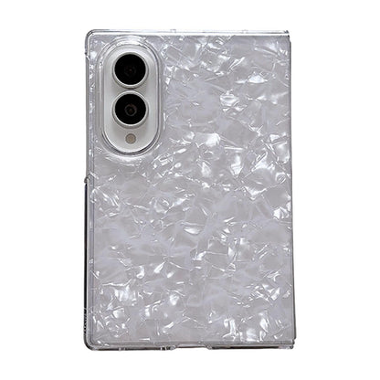 For Galaxy Z Fold8 5G Pearlescent Shell Texture Phone Case - Silver - EDA009945501D