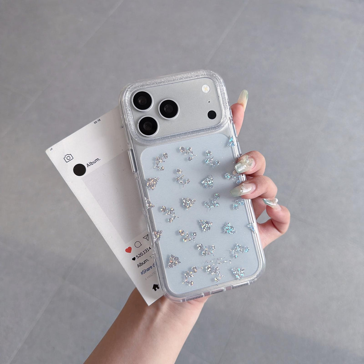 For iPhone 13 Gold-Plated Round Edges Airbag Double-sided IMD Phone Case - Rose - EDA009946401A