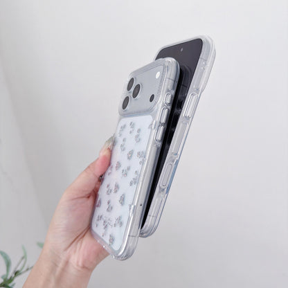 For iPhone 13 Gold-Plated Round Edges Airbag Double-sided IMD Phone Case - Raindrop Little Fish - EDA009946401B