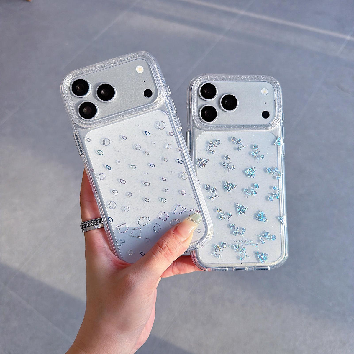 For iPhone 15 Gold-Plated Round Edges Airbag Double-sided IMD Phone Case - Rose - EDA009946405A