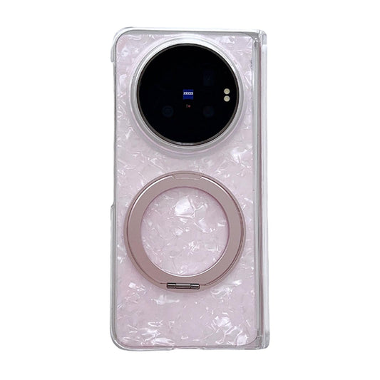 For vivo X Fold6 5G Axial Magnetic Shell Pattern Phone Case with 360 Holder - Pink - EDA009946801A