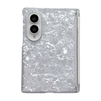 For Galaxy Z Fold8 5G Axis Magnetic Pearlescent Shell Texture Phone Case - Silver - EDA009948101A
