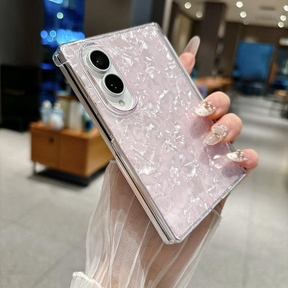 For Galaxy Z Fold8 5G Axis Magnetic Pearlescent Shell Texture Phone Case - Pink - EDA009948101C