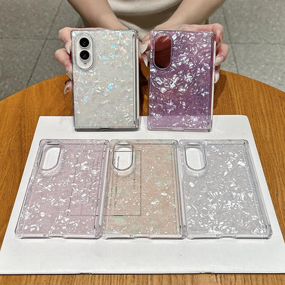 For Galaxy Z Fold8 5G Axis Magnetic Pearlescent Shell Texture Phone Case - Dark Purple - EDA009948101E