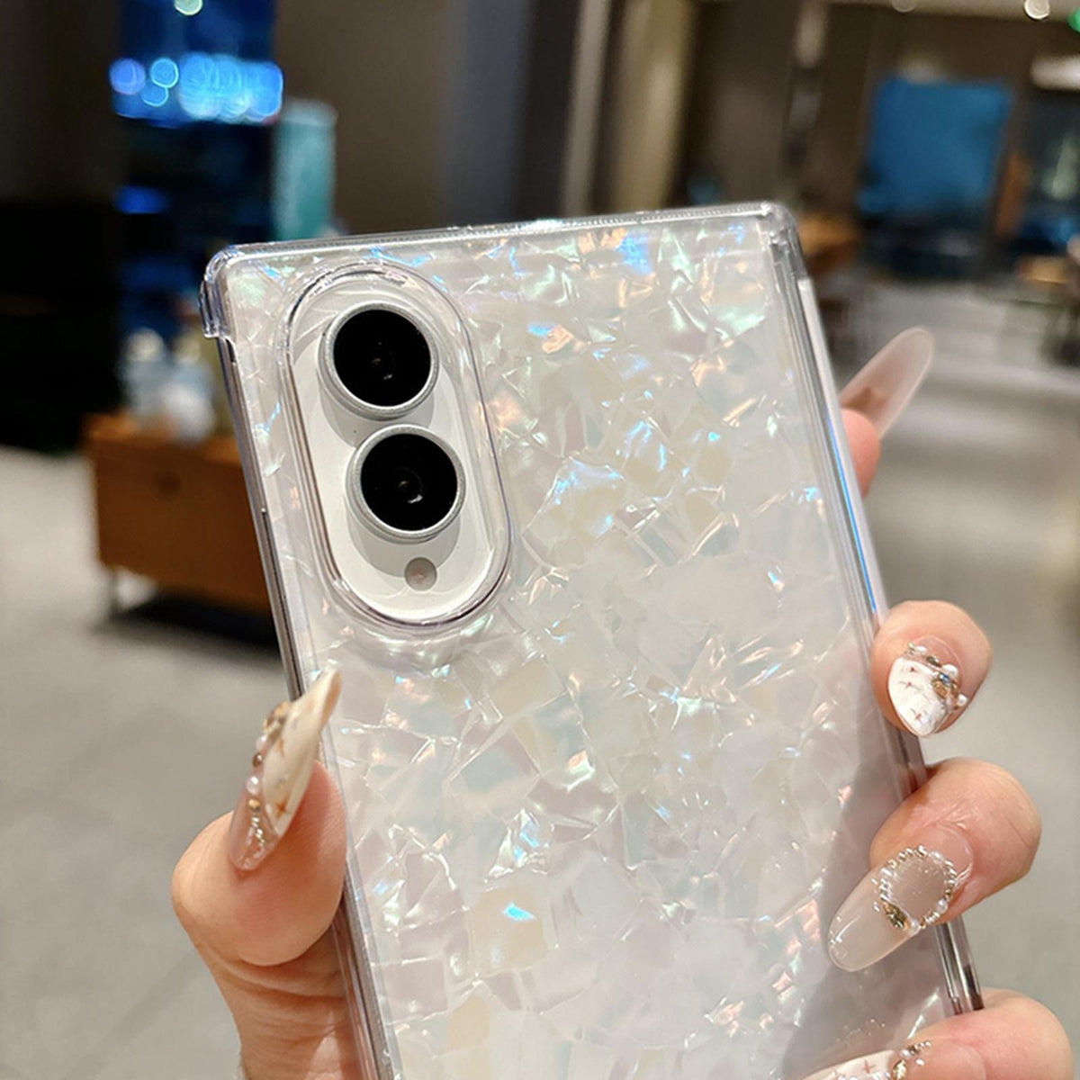 For Galaxy Z Fold8 5G Axis Magnetic Pearlescent Shell Texture Phone Case - Dark Purple - EDA009948101E