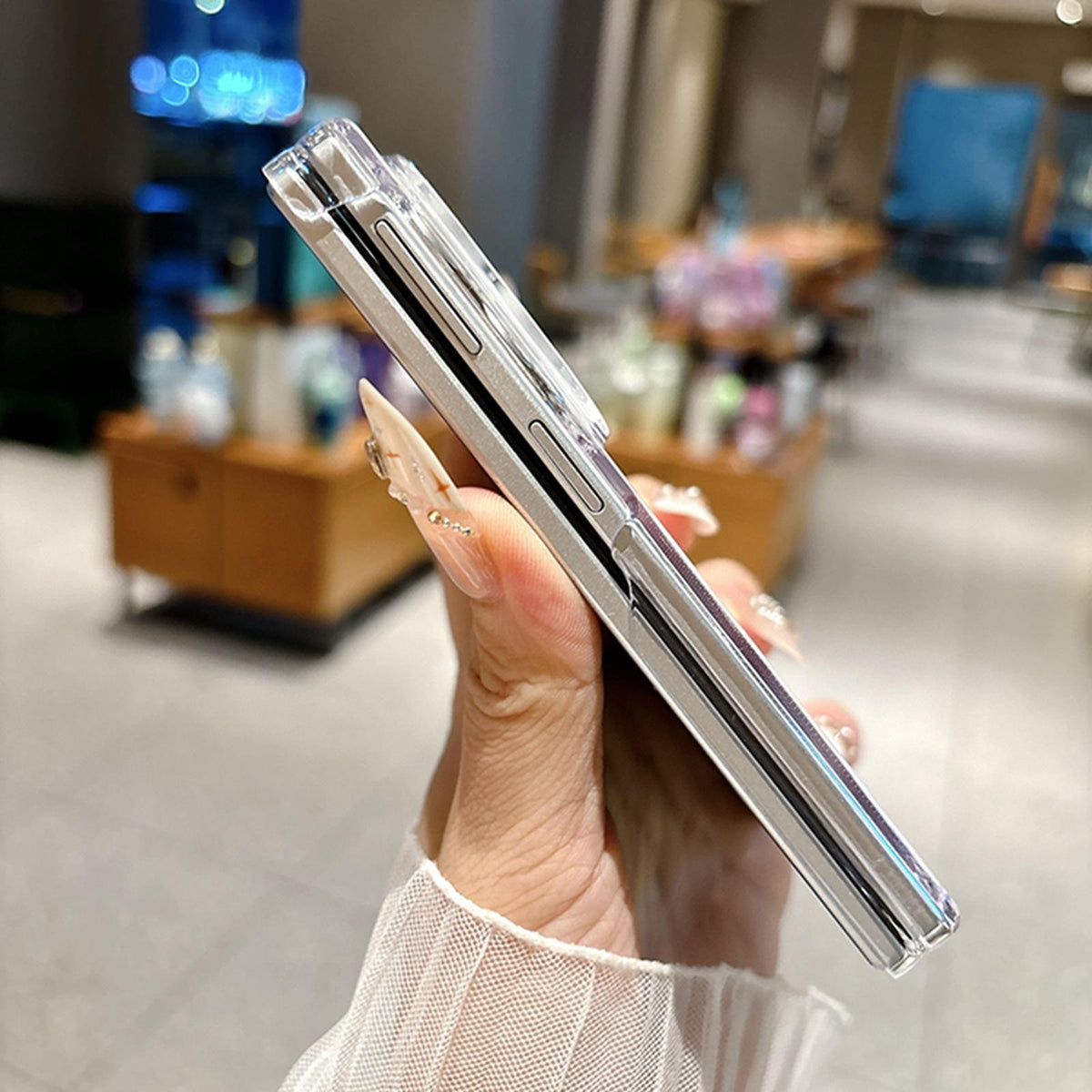 For Galaxy Z Fold8 5G Axis Magnetic Pearlescent Shell Texture Phone Case - Dark Purple - EDA009948101E