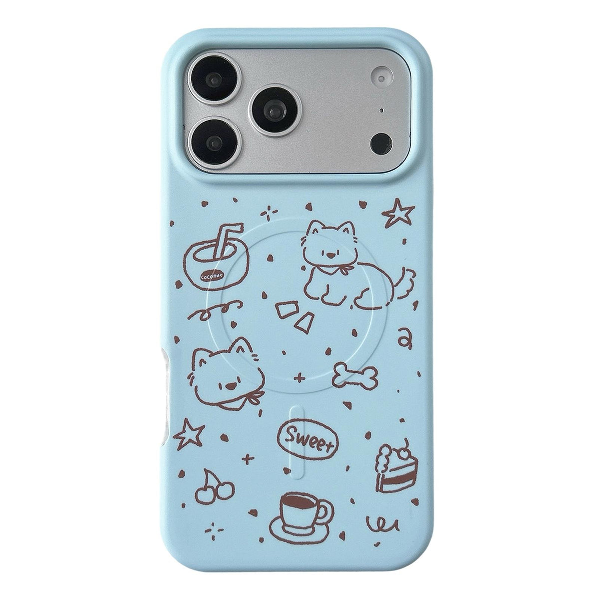 For iPhone 18 Pro / 17 Pro Graffiti Pattern 2 in 1 PC Hybrid TPU Phone Case - Line Dog - EDA009949602C