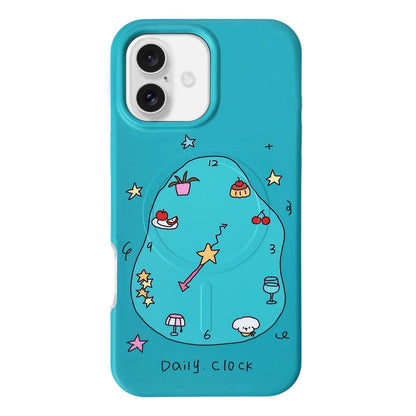 For iPhone 17 Graffiti Pattern 2 in 1 PC Hybrid TPU Phone Case - Irregular Clock - EDA009949603D