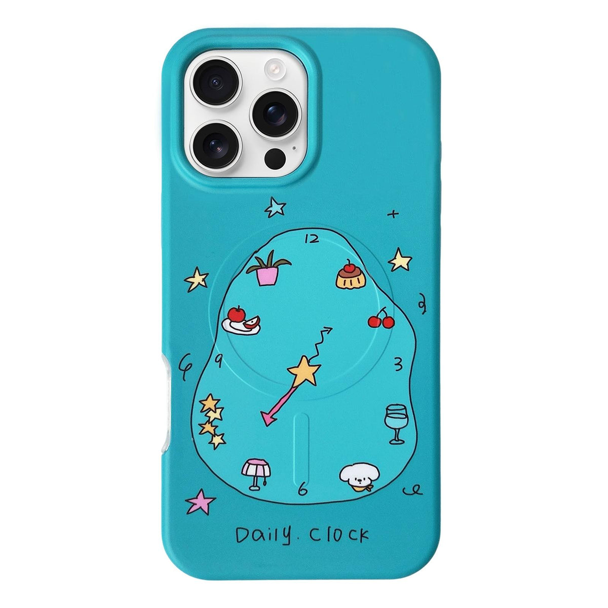 For iPhone 16 Pro Max Graffiti Pattern 2 in 1 PC Hybrid TPU Phone Case - Irregular Clock - EDA009949604D