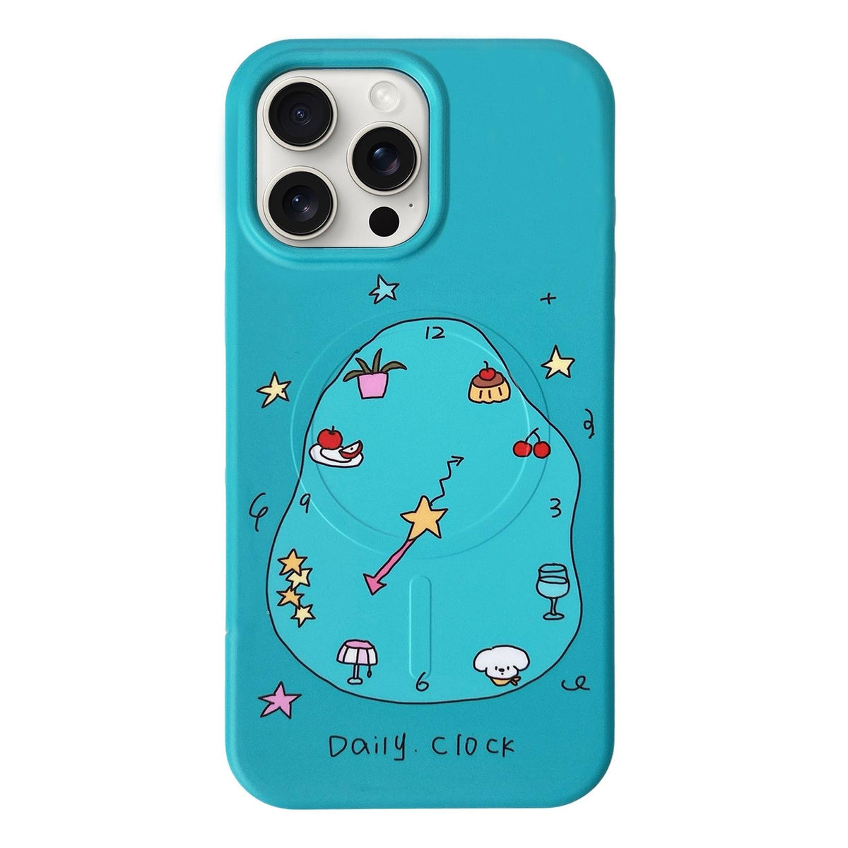 For iPhone 15 Pro Max Graffiti Pattern 2 in 1 PC Hybrid TPU Phone Case - Irregular Clock - EDA009949607D