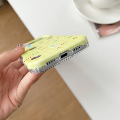 For iPhone 18 Pro Max / 17 Pro Max Graffiti Pattern 2 in 1 PC Hybrid TPU Phone Case - Line Dog - EDA009949601C