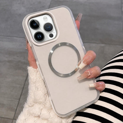 For iPhone 13 Pro Dual-Color Translucent Matte Magnetic Phone Case - White - EDA009949814C