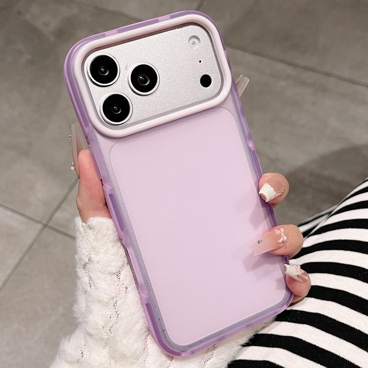 For iPhone 17 Pro Max Dual-Color Translucent Matte Phone Case - Purple - EDA009950001B