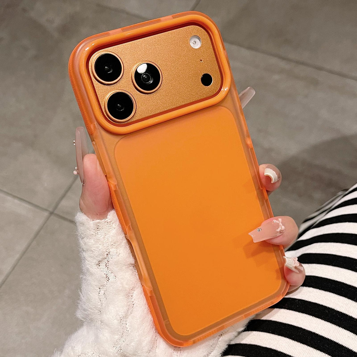 For iPhone 17 Pro Max Dual-Color Translucent Matte Phone Case - Orange - EDA009950001G