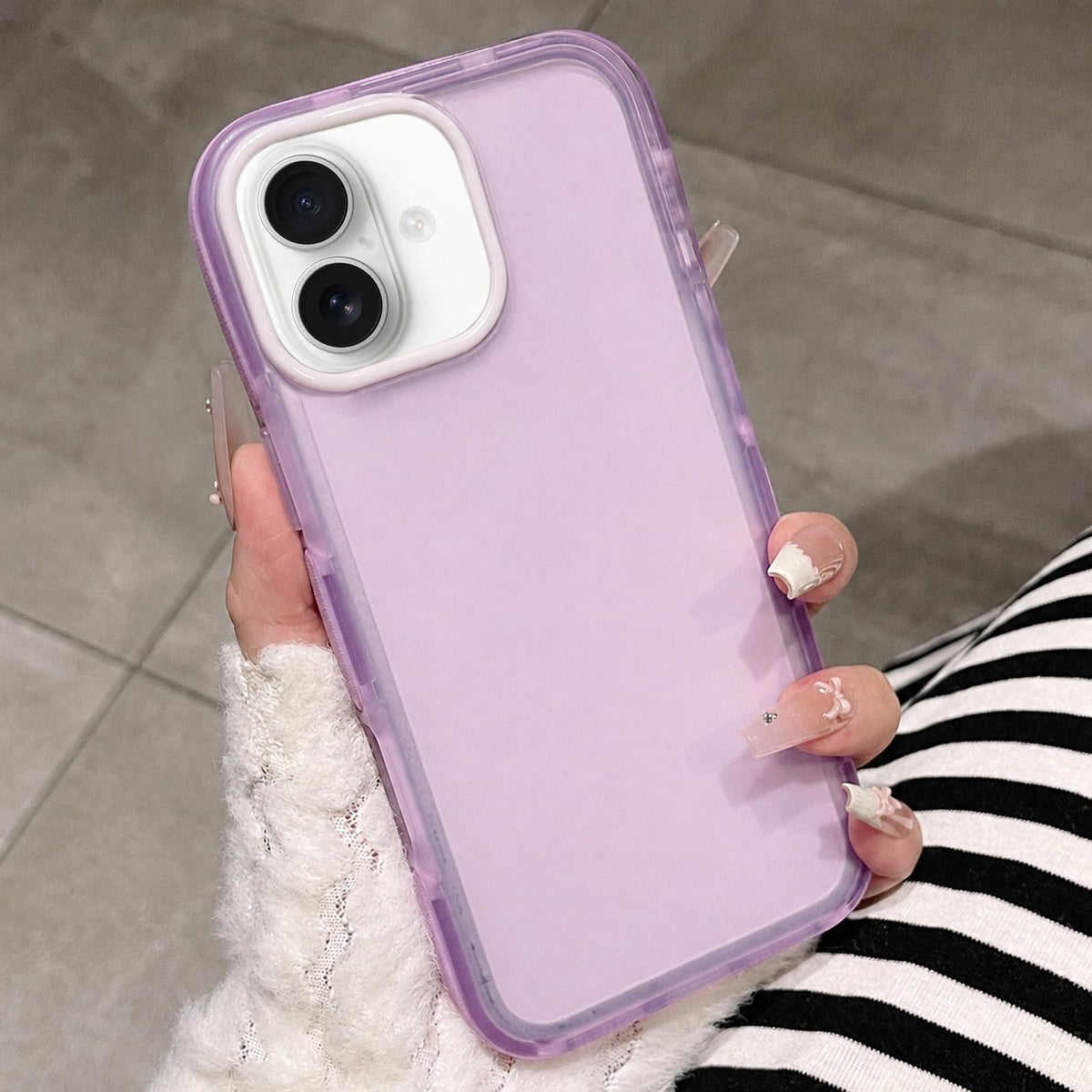 For iPhone 17 Dual-Color Translucent Matte Phone Case - Purple - EDA009950003B