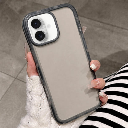 For iPhone 17 Dual-Color Translucent Matte Phone Case - Black - EDA009950003F
