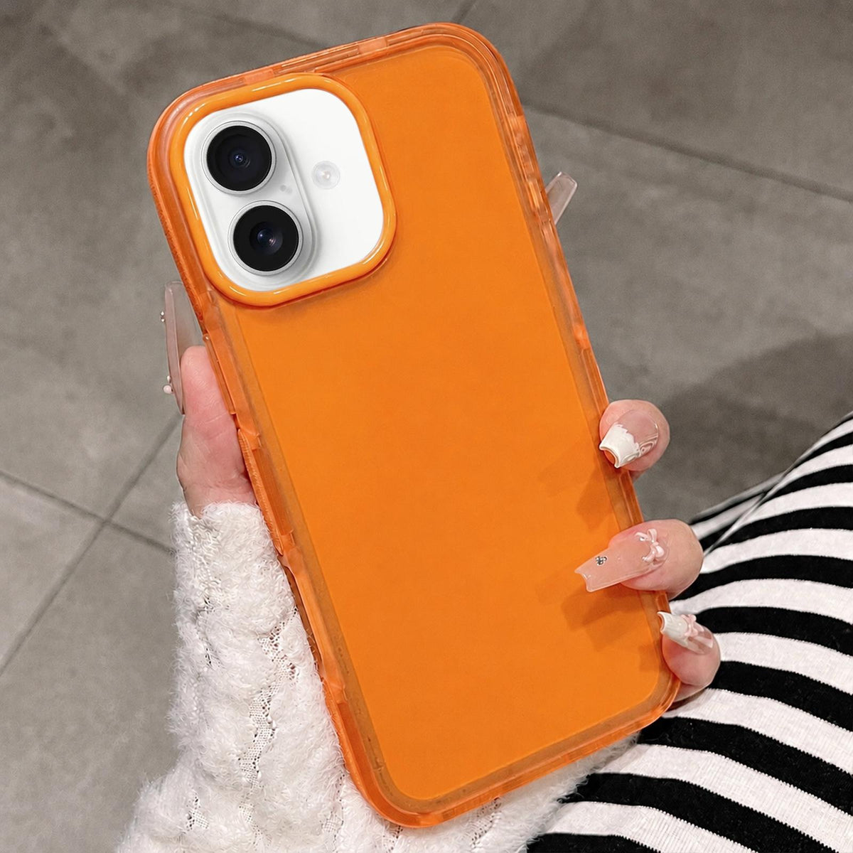 For iPhone 17 Dual-Color Translucent Matte Phone Case - Orange - EDA009950003G